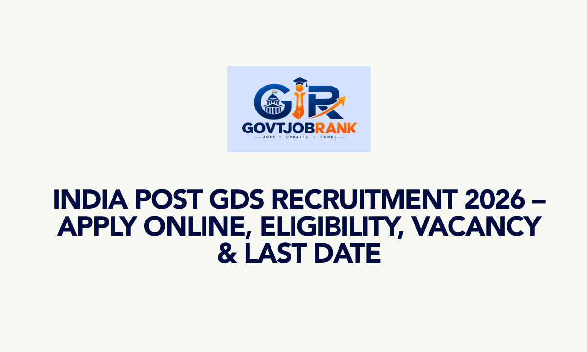 India Post GDS Recruitment 2026 – Apply Online, Eligibility, Vacancy & Last Date
